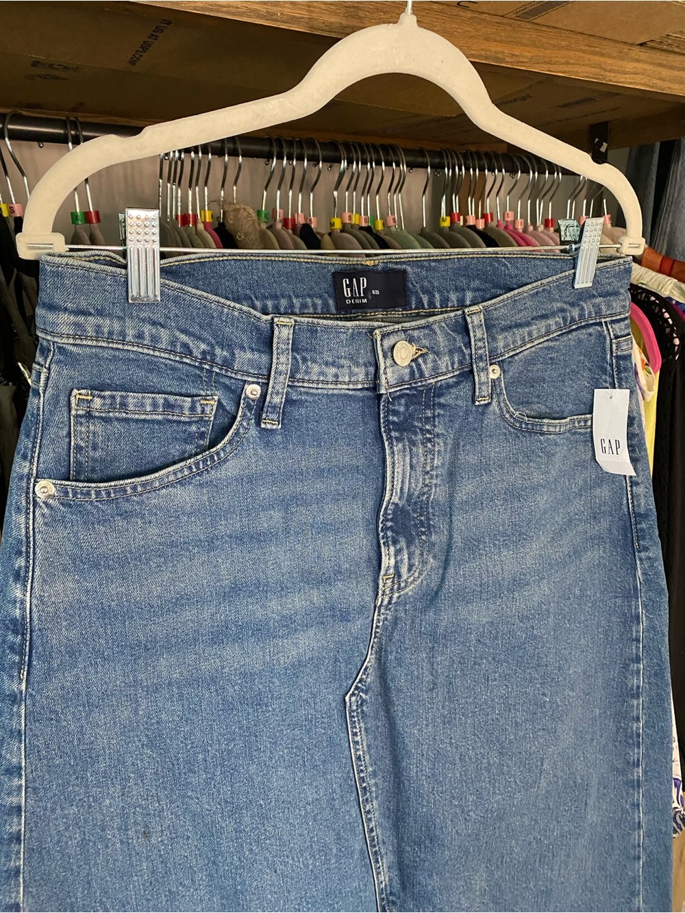 GAP Blue Denim Maxi Skirt with front Slit! 🌀 - Picture 8 of 14